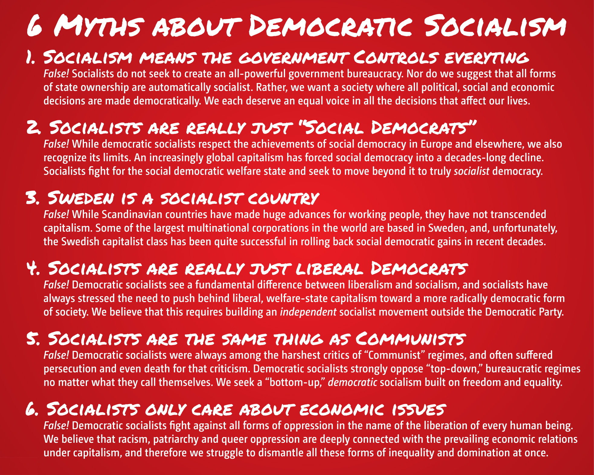 6 Myths about Democratic Socilaism